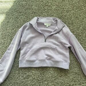 Quarter-Zip Lavender Pullover Sweatshirt by Unknown Brand